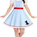 fun shack Adult Dorothy Costume for Women | Classic Dorothy Dress | Perfect for Halloween and Themed Parties (Medium, Blue)