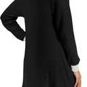 YSYOKOW Women Long Sleeve Open Front Cardigan Casual Lightweight Long Cardigans Loose Knit Outwear with Pockets (Black, XL)