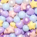 GOGOSO Star Ball Pit Balls for Ball Pit, Crush-Proof BPA Free Colorful Play Plastic Balls for Kids Toddler Christmas Party Decor Giant Friendship Bracelet Banner