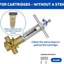 Upgraded Cartridge Puller for 1222/1200/1225, Improved Removal Tool for Stuck Faucets for 104421, Core Cartridge Puller for Shower Repair Kit