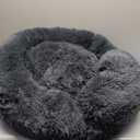 PetJett Calming Dog Bed Medium Size Dog - 30'' Donut Bed, Washable Dog Bed, Anti-Slip & Super Soft Fluffy Plush Round Dog Bed, Anti-Anxiety Premium Comfort Pet Bed, Fits Dogs Upto 45 lbs - Dark Grey