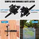 Gate Latch for Wood Fence, Heavy Duty Self Locking, Automatic Release, Black