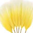 6 PCS Faux Pampas Grass Arrangement - 18"/45cm Artificial Fluffy Pompous Grass Stems for Boho Chic Home and Wedding Decor (Yellow Gradient)
