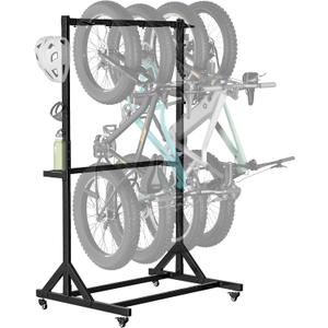 monTEK Rolling 4-Bike Rack Garage, Up to 4.5" Tire Width