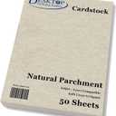 65lb Natural Parchment Cardstock for Inkjet & Laser Printers (8 1/2" x 11") - 50 Sheets