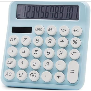 Pack Of 2 OFFIDIX Calculator 12 Digit Large LCD Display,Basic Desktop Big Button Calculator,Dual Power Solar Calculator for Office,School,Home(Blue)