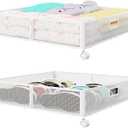 Under Bed Storage Containers with Wheels - Shoe Storage Organizer Drawer, Tool-free Assembly Metal Underbed Storage Containers for Bedroom Clothes, Shoes, Blankets - 2Pack (2 Pack(23.623.6"), White)