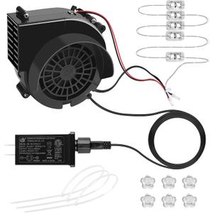 Lorvain 1.5A Replacement Air Blower for Inflatables, Replacement Inflatable Air Fan Blower with 5 White LED Lights & 12v/2A Adapter for Halloween Christmas Outdoor Inflatable Fan Blowers