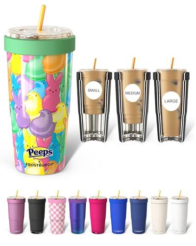 Frost Buddy Togo Buddy 30 oz Stainless Steel Vacuum Insulated Tumbler To Go Coffee Cup – Iced Coffee Cups, Iced Coffee Sleeve, Travel Mug, Thermal Cup for Hot & Cold Drinks, Dunkin Cup (Party Peeps)