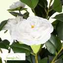 2 Pack 3FT Artificial Camellia Trees in Pots, White Flowers