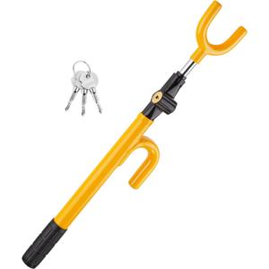 CARTMAN Vehicle Steering Wheel Lock Car Anti Theft Security Lock with Adjustable Length Fit for Cars Trucks Vans and SUVs (Yellow)