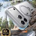 TORRAS Ostand Q3 Spin for iPhone 17 Pro Case with 360 Magnetic Stand, Fit for MagSafe, Built-in Kickstand, 4X Military-Grade Shockproof Phone Case for iPhone 17 Pro Translucent Silver, Camera Control