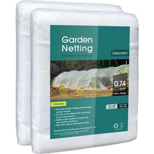 Garden Netting, Fetanten 10 x 33 FT Plant Bird Netting Fruit Tree Netting Raised Bed Screen Mesh for Protector Plants Vegetable Fruit from Animals and Insect (2 PCS) (White)