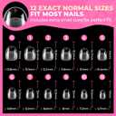 UNA GELLA Oval Nail Tips Exra Short 504PCS Pre-shape Gel Oval Almond Nail Tips for Women DIY Salon Round Almond Press On Nails Full Cover Clear Fake Acrylic Tips 12 Sizes