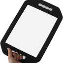Barber Mirror Handheld Foam, Salon Large Foam Hand Mirror with Double Handle, Square Barbershop Handheld Mirror, Black