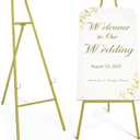 57" Heavy Duty Gold Easel Stand for Wedding Signs Holds up to 50 lbs Metal Floor Easel for Welcome Sign, Seating Chart, Art & Mirrors Quick 5-Min Assembly, Adjustable Display Stand, 57in