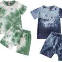 Toddler Boy Summer Outfits Tie-Dye Shirt and Shorts Clothes Set, 6-9 Months. 30