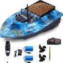 Bait Boat,RC Bait Boat,2.4G 546yd Remote Control with 4.4lbs Capacity, Dual 5200mAh Batteries, ABS Heavy-Duty Hull, Brushless Motors & Night LED, 19 X 10.43 X 6 Inches