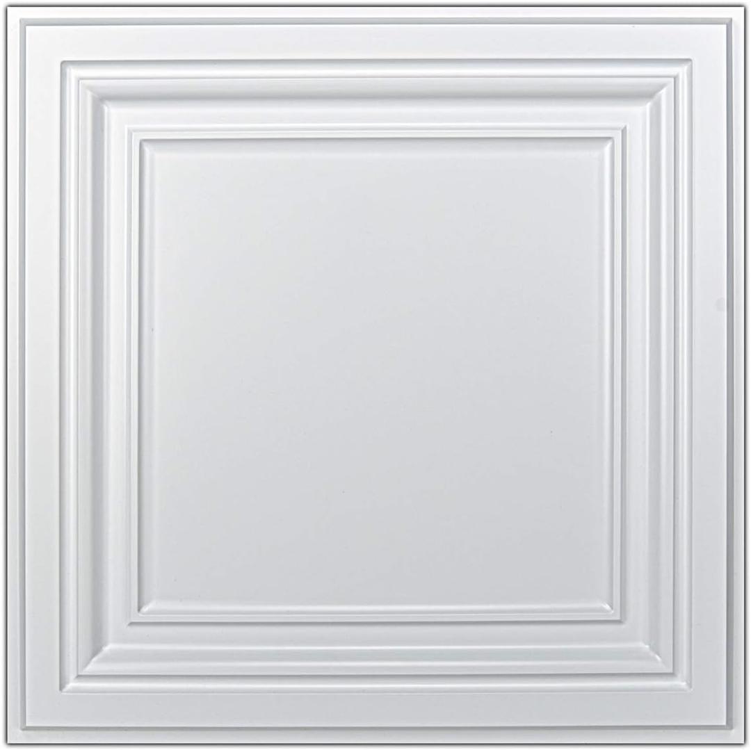 Art3d PVC Ceiling Tiles, 2'x2' Plastic Sheet in White (12-Pack), 24"x24"