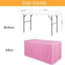 Obstal 2 Pack Table Clothes for 4 Foot Rectangle Tables - Water Resistant Washable Fabric Polyester Rectangle Table Cover Protector for Wedding, Banquet and Trade Shows, 48L x 24W x 30H Inches, Pink