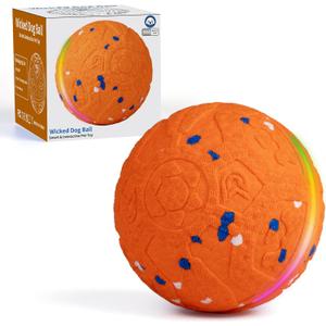 Interactive Dog Toys Dog Ball, Durable E-TPU Material,3 Play Modes with Colorful Lights, Automatic Moving, Bouncing and Rotating for Medium and Large Dogs Indoor & Outdoor (Orange)