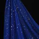 SHAYUAN 54" x 8 Yards Glitter Tulle Fabric Rolls Golden Stars and Moon Tulle Rolls for DIY Tutu Dress Table Runner Skirt Crafts Sheer Wedding Backdrop Stage Decoration-Royal Blue