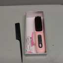 Numoya Go Brush Pro - Cordless Hair Straightener Brush Portable Comb for Travel, USB Charging, Fast Heating, with LCD Display (Pink)