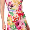 Adrianna Papell Women's Print One Shoulder Dress (Pink Multi), Size 24