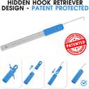 TidyMister Upgraded Pool Pole 9 Ft Long with Hidden Hook Retriever Aluminum Extended Poles for Skimmer Net Brush and Vacuum Head, Standard Size 1-1/4 Dia.