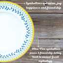 Braque Ceramic Dessert Plates Set of 6, 6-inch Dish Set - Dessert, Salad, Appetizer, Small Dinner Serving Plate-Microwave, Oven & Dishwasher Safe, Scratch Resistant-Kitchen Porcelain Dish-Olive Vine