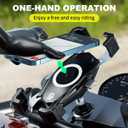Kewig Motorcycle Fork Stem Phone Mount, Motorcycle Phone Mount, 1S One-Push Automatically Lock & Release, Fits for Fork Stem 12-25.4mm in Diameter, for 4.0-6.9" Cellphones