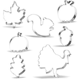 Large Fall Thanksgiving Cookie Cutter Set - 7 Piece - Stainless Steel