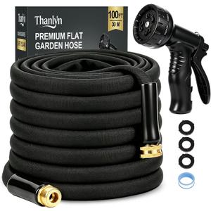 Garden Hose 100 FT Non-Expanding Water Hose Lightweight, Flexible Garden Hose with 10 Function Nozzle, Kink-Free, Durable, High-Pressure, Abrasion Resistant Hoses for Yard, Garden, Car Wash (100 FT)