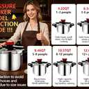 6.3Quart Stainless Steel Pressure Cooker, Triple Safety Lock Stovetop Pot, Ideal for Family Meat & Bean Stews, Works on Induction, Gas and Electric Stovetops