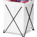 Whitmor Folding Laundry Hamper, 18.03"L x 16.54"W x 25.83"H