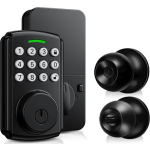 WiFi Keyless Entry Door Lock with Handle Set, Front Door Lock Set, Door Knob with Lock, Same Key Design (FDS04-TS)