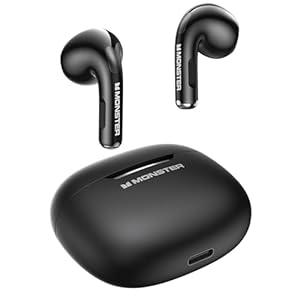 Monster N-Lite 208 Wireless Earbuds Bluetooth 5.4 Built-in Mic, Bluetooth Earbuds Touch Control, Headphones Bluetooth Wireless with 30H Playtime, Type-C Fast Charging, Clear Call for Running, Workout