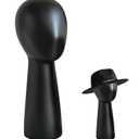 CHADWICK Wig Head Stand with Mannequin Head, Imitation Wood Hat Display Stand, 22 Inch Wig Holders, Abstract Manikin Head Block, Wig Stand for Hats, Wigs, Headwear, Dome Hat Stand, GFRP Material