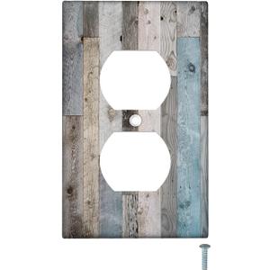 Farmhouse Outlet Covers Wall Plate Cover 2-Gang Electrical Farmhouse Decorative Light Switch Cover Plates Vintage Rustic Outlet Cover for Kitchen Home Bedroom Decor