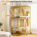 Rolling Clothes Rack, Clothing Racks for Hanging Clothes, Gold