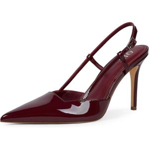 Closed Toe Slingback Heels Women Pumps Strappy Pointed Toe Stiletto Heels for Women Wedding Party Dress Shoes (9, Burgundy Patent)