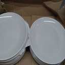 Dandat 36 Pcs Large Serving Platters Oval Trays White Plates Serving Dish for Wedding Party Restaurant Home Steak, Taco, Sushi, Appetizer, Cake (12 Inch)