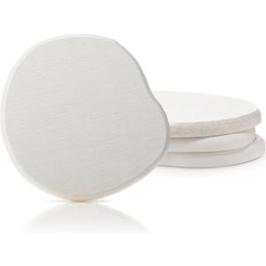 Diatomaceous Earth Coasters Set of 4Cool Absorbent Quick-Dry Drink Coasters for Desks, Cute Modern Stone Design with Stylish White Aesthetic (4, White)
