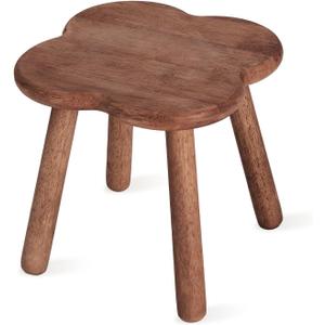 Wooden Step Stool for Adults Upgraded11.6inch Small Wooden Stool with Four Detachable and Assembled Legs for Bathroom, Kitchen, Bedroom, Plant Stand (Natural Solid Wood top and Legs)