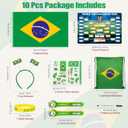 2026 World Cup Merch Soccer Fan Set Includes 10pcs Country Supporter Kit with Flag Headband, 2 Thunder Sticks,Flag,Wristband,Drawstring Bag,Dry Erase Schedule Poster & Pen