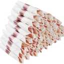 Goodluck 100 Pack Pre Rolled Rose Gold Plastic Silverware, Wrapped Plastic Cutlery Set with Napkin Include 50 Forks, 50 Knives, 50 Spoons and 50 Napkins, Fancy Disposable Silverware for Party, Wedding