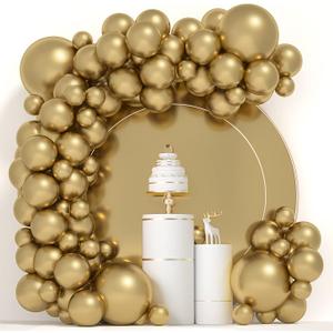 Metallic Gold Balloons 84 pcs Gold Balloons Garland Arch Kit 5 inch +12 inch +18 inch Chrome Gold Balloons Happy Birthday Balloons Baby Shower Wedding Balloons Christmas Balloons Garland