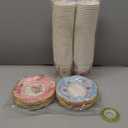 160 Pcs Floral Paper Tea Cups and Saucers 7 OZ Disposable Paper Tea Cups with Handle and Plates for Tea Party Decoration Birthday Baby Shower Bridal Wedding Mother's Day