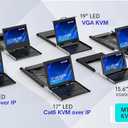 MT-VIKI Rack Mount KVM w/15.6" LCD Monitor, 8 Port VGA KVM Switch, 1080@60Hz 1U Integrated Monitor Keyboard, Fits 18.9" to 31.5" Deep Racks (480-800mm), Included 8 Cables for Server Room, Data Center