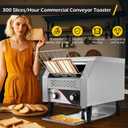 Dyna-Living Commercial Toaster 300 Slices/Hour Conveyor Toaster Commercial 1900W Heavy-duty Stainless Steel Rotating Toasters Oven for Restaurant, Conveyor Belt Toasters for Bun, Bagel, Bread
